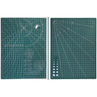 Vágóalátét - öngyógyuló vágólap, metrikus beosztással, zöld színű, kétoldalas - A3-as méret, 45x30cm - Új design