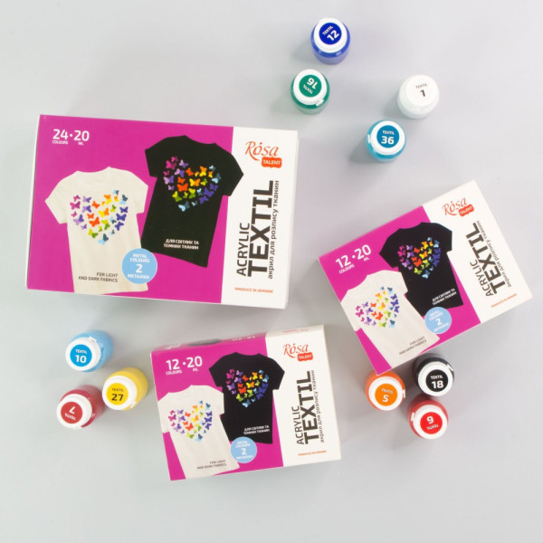Textilfesték készlet - Rósa Talent STYLE - 9 x 20 ml tégelyes - kartondobozban Textilfesték készlet - Rósa Talent STYLE - 9 x 20 ml tégelyes - kartondobozban