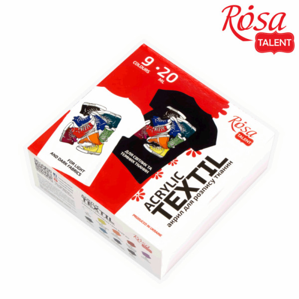 Textilfesték készlet - Rósa Talent STYLE - 9 x 20 ml tégelyes - kartondobozban Textilfesték készlet - Rósa Talent STYLE - 9 x 20 ml tégelyes - kartondobozban