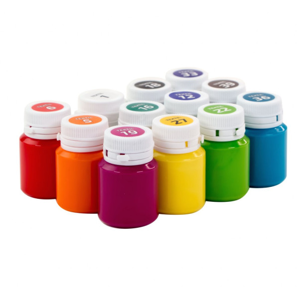 Textilfesték készlet - Rósa Talent STYLE - 12 x 20 ml tégelyes - kartondobozban