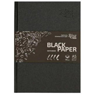 ROSA Studio Keményborítós Vázlatkönyv - Fekete vázlatpapírral, A5, 96 lap, 80g - Fekete borító ROSA Studio Keményborítós Vázlatkönyv - Fekete vázlatpapírral, A5, 96 lap, 80g - Fekete borító