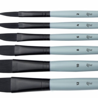 Ecset, Szintetikus szálú, kard alakú ecset - Rósa Stream Dagger - 10-es méret