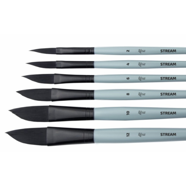 Ecset, Szintetikus szálú, kard alakú ecset - Rósa Stream Dagger - 10-es méret