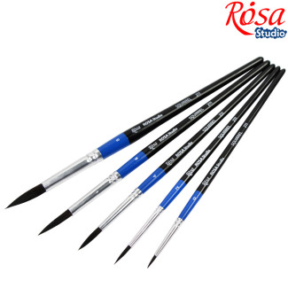 Mókusszőr művészecsetkészlet - Rósa Studio mókusszőr, kerek hegyes ecsetek akvarellhez - 3 db-os