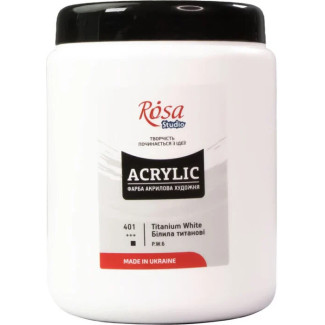 Rósa Studio Művész Akrilfesték, tégelyes, 1000 ml - Titánfehér 