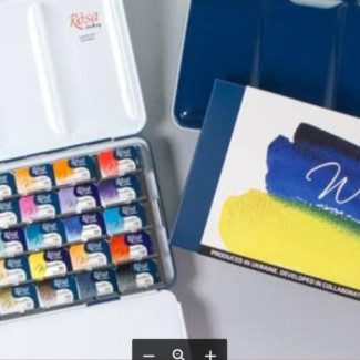 Akvarellfesték készlet, szilkés - Rósa Gallery Classic - 35 x 2,5 ml - fémdobozos