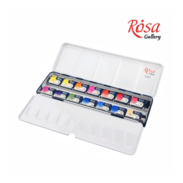 Akvarellfesték készlet, szilkés - Rósa Gallery Botanical - 14 x 2,5 ml - fémdobozos Akvarellfesték készlet, szilkés - Rósa Gallery Botanical - 14 x 2,5 ml - fémdobozos