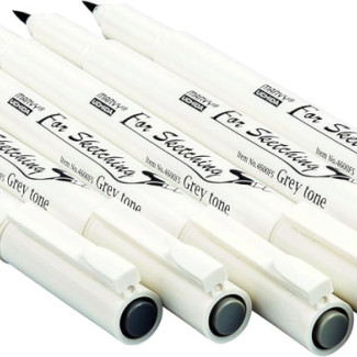 Tűfilc készlet - Marvy UCHIDA Drawing Pen - 6 db-os szürke tűhegyű tustoll szett