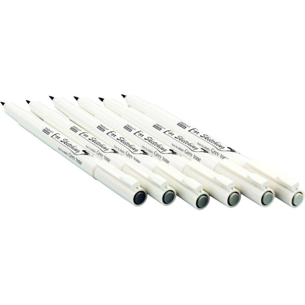 Tűfilc készlet - Marvy UCHIDA Drawing Pen - 6 db-os szürke tűhegyű tustoll szett