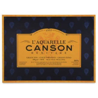 CANSON Héritage merített, savmentes akvarelltömb 100 % pamutból, (4 oldalt ragasztott) 20 ív, finom 31 x 41 cm CANSON Héritage merített, savmentes akvarelltömb 100 % pamutból, (4 oldalt ragasztott) 20 ív, finom 31 x 41 cm