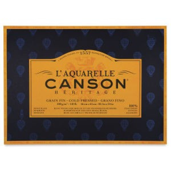 CANSON Héritage merített, savmentes akvarelltömb 100 % pamutból, (4 oldalt ragasztott) 20 ív, finom 31 x 41 cm CANSON Héritage merített, savmentes akvarelltömb 100 % pamutból, (4 oldalt ragasztott) 20 ív, finom 31 x 41 cm