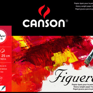 FIGUERAS tömb, savmentes olaj- és akrilfestő papír, vászonjellegű felülettel, (rövid oldalán ragasztott) 290g/m2 10 ív 19 x 25