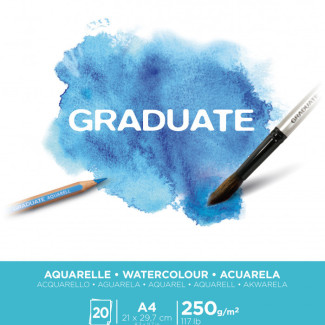 CANSON Graduate akvarelltömb, ragasztott 250g/m2 20 ív A4
