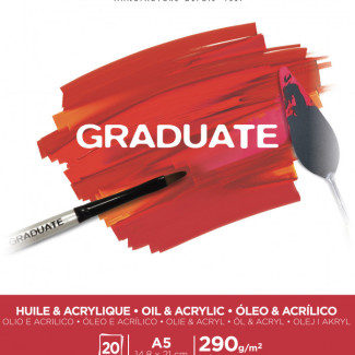 CANSON Graduate olaj & akrilfestő papír-tömb, ragasztott 290g/m2 20 ív A5