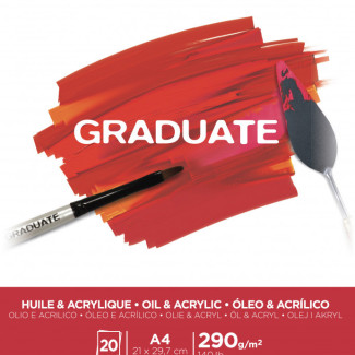 CANSON Graduate olaj & akrilfestő tömb, ragasztott 290g/m2 20 ív A4