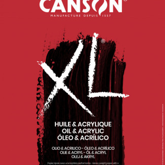 CANSON XL Olaj-Akril-tömb, vászonprégelt felület, röv. old. spirálkötött, mikroperforált 290g/m2 30 ív A3