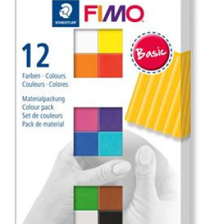 Gyurma, készlet, égethető, FIMO "Soft Basic", 12 különböző szín - 12x25 g