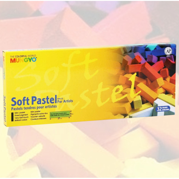Pasztellkréta készlet - Mungyo Studio Soft Pastels for Artists, Mini Chalk 32pcs - HASÁB