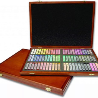 Pasztellkréta készlet - Mungyo Gallery Artists' Soft pastels 72db - HASÁB - Díszes fadobozos Ajándékkészlet