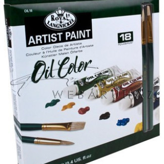 Olajfesték készlet 2 db ecsettel - Royal 18 x 12 ml