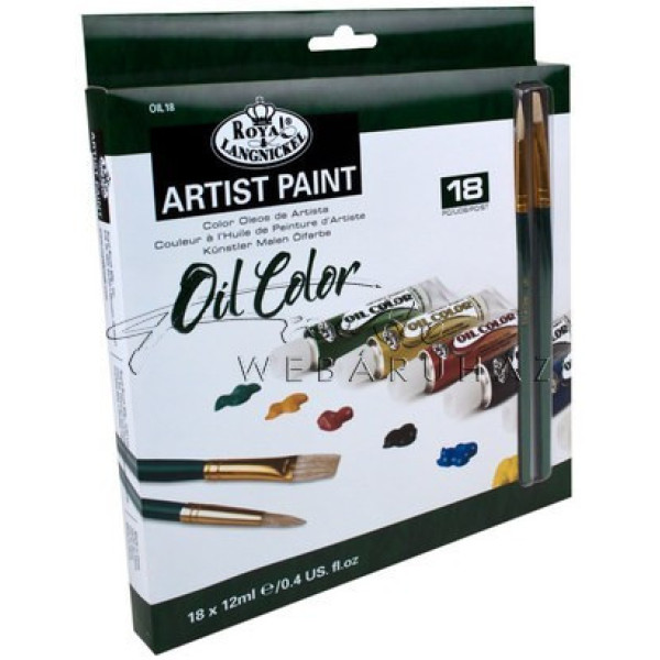 Olajfesték készlet 2 db ecsettel - Royal 18 x 12 ml