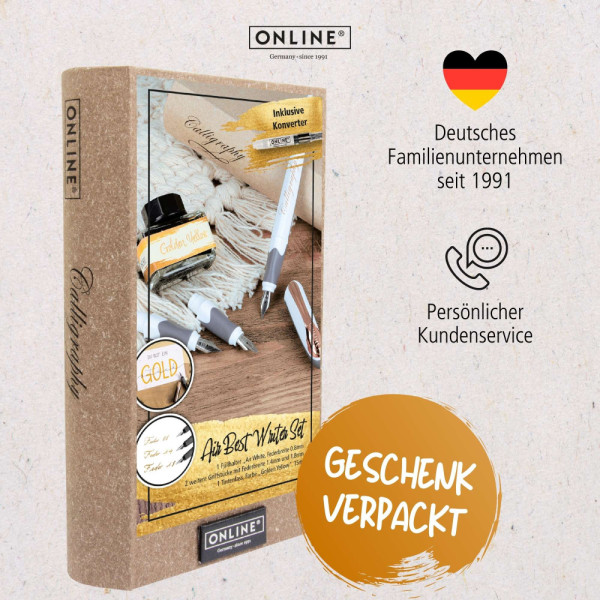 Best Writer White Rose Töltőtoll készlet 15ml Golden Yellow tintával Best Writer White Rose Töltőtoll készlet 15ml Golden Yellow tintával