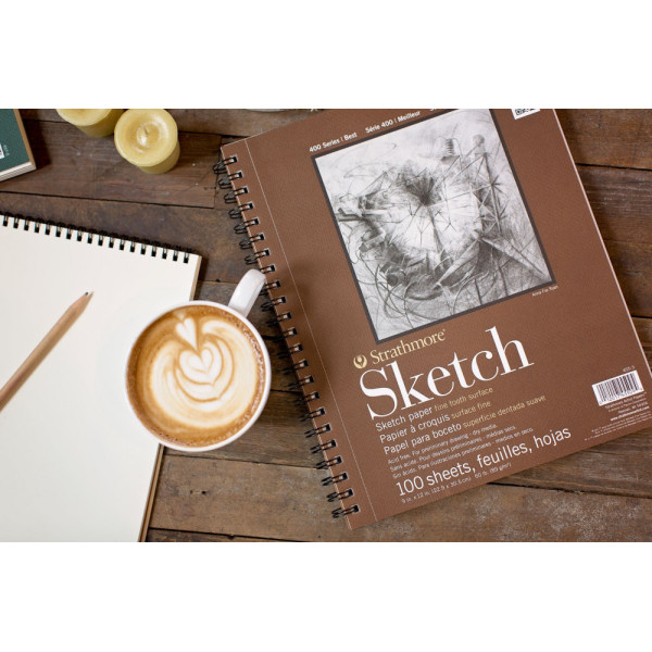 Vázlattömb - Strathmore 400 Sketching Pad - Fehér, 89 gr, 100 lapos A5, spirálkötéses Vázlattömb - Strathmore 400 Sketching Pad - Fehér, 89 gr, 100 lapos A5, spirálkötéses
