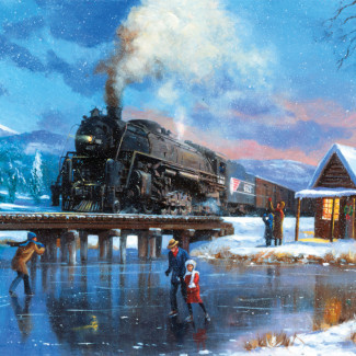 Kifestő készlet számokkal, ecsettel, felnőtteknek - 30x40 cm - Téli csoda - Újra kapható!