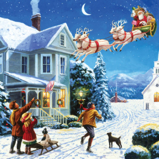 Kifestő készlet számokkal, ecsettel, felnőtteknek - 30x40 cm - Amerikai Karácsony