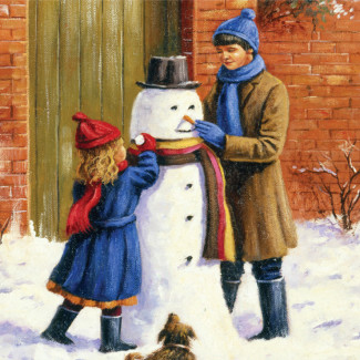 Kifestő készlet számokkal, ecsettel, felnőtteknek - 30x40 cm - Hóember