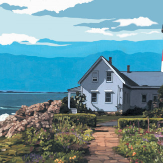 Kifestő készlet vászonra, akrilfestékkel, ecsettel, felnőtteknek - 28x36 cm - Világítótorony