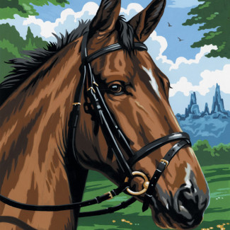 Kifestő készlet vászonra, akrilfestékkel, ecsettel, gyerekeknek 8 éves kortól - 23x30 cm - Telivér