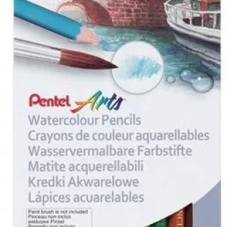 Pentel hatszögletű aquarell színesceruza 12 szín 