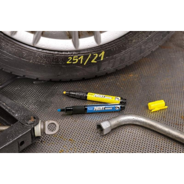 Pentel lakkmarker kerek hegyű 2,0 mm - 4 db-os szett: fekete, kék, sárga, fehér Pentel lakkmarker kerek hegyű 2,0 mm - 4 db-os szett: fekete, kék, sárga, fehér