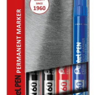 Pentel vastag vágott hegyű Alkoholos Marker 4 db-os fekete, kék, piros Pentel vastag vágott hegyű Alkoholos Marker 4 db-os fekete, kék, piros