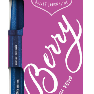 Pentel Brush Sign Pen kalligrafikus hajlékony hegyű ecsettoll szett 4 db-os - tengerkék, türkiz, kékibolya, mályvapink