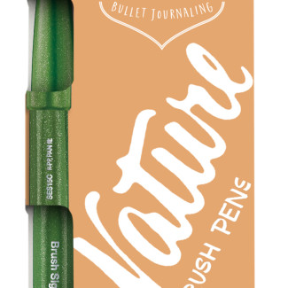 Pentel Brush Sign Pen kalligrafikus hajlékony hegyű ecsettoll szett 4 db-os - olívazöld, burgundi, világosbarna, szürke