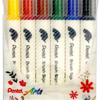 Pentel Twin Brush Pen kétvégű ecsettoll 6 darabos szett Pentel Twin Brush Pen kétvégű ecsettoll 6 darabos szett