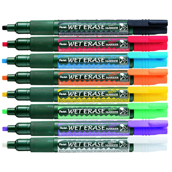 Pentel törölhető folyékony krétamarker fordítható heggyel 2-4 mm - sárga Pentel törölhető folyékony krétamarker fordítható heggyel 2-4 mm - sárga