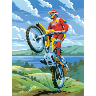 Kifestő készlet akrilfestékkel, ecsettel, gyerekeknek 8 éves kortól - 20x25 cm - Motocross - Újra kapható! Kifestő készlet akrilfestékkel, ecsettel, gyerekeknek 8 éves kortól - 20x25 cm - Motocross - Újra kapható!