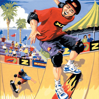 Kifestő készlet akrilfestékkel, ecsettel, gyerekeknek 8 éves kortól - 20x25 cm - Gördeszkás - Újra kapható!