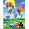 Kifestő készlet akrilfestékkel, ecsettel, gyerekeknek 8 éves kortól - 20x25 cm - Hőlégballon