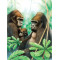 Kifestő készlet akrilfestékkel, ecsettel, gyerekeknek 8 éves kortól - 20x25 cm - Gorilla család