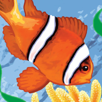 Kifestő készlet akrilfestékkel, ecsettel, gyerekeknek 8 éves kortól - 20x25 cm - Bohóchal