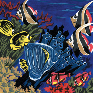 Kifestő készlet akrilfestékkel, ecsettel, gyerekeknek 8 éves kortól - 20x25 cm - Kifestő készlet, 20x25cm - Víz alatti világ