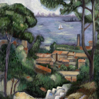 Kifestő készlet vászonra, akrilfestékkel, ecsettel, felnőtteknek - 28x36 cm - Tengerparti villa