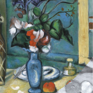 Kifestő készlet vászonra, akrilfestékkel, ecsettel, felnőtteknek - 28x36 cm - Cézanne: Kék váza