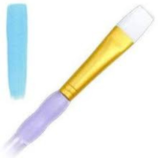 Soft Grip ecset - Lapos árnyékoló ecset, White Taklon szőrrel - 0-ás méret