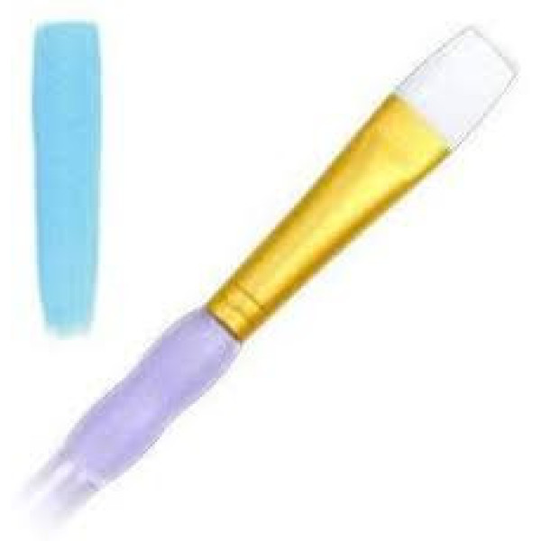 Soft Grip ecset - Lapos árnyékoló ecset, White Taklon szőrrel - 0-ás méret