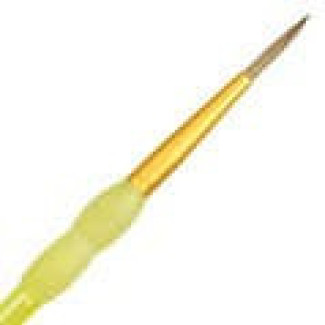 Soft Grip ecset - Hegyes kerek ecset, természetes nyest szőrrel - 5-ös méret